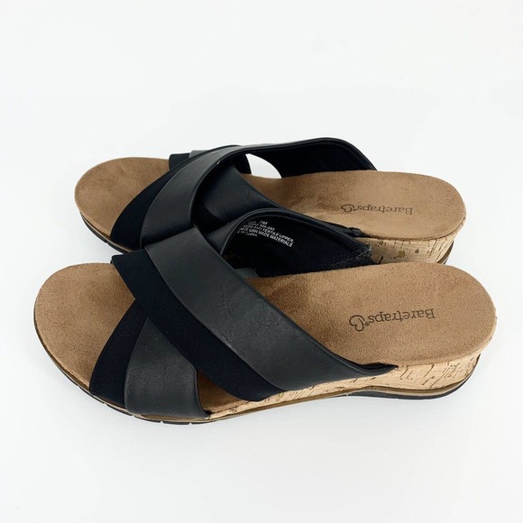 BareTraps | Shoes | Baretraps Carmiela Sz 7m Womens Wedge Slide Sandals  Black Straps Comfort | Poshmark